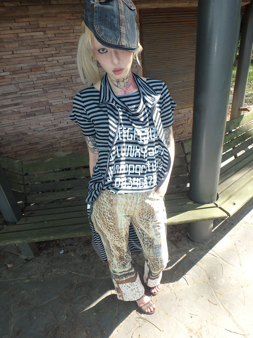 "extreme" striped structure multi-style irregular shaped dress