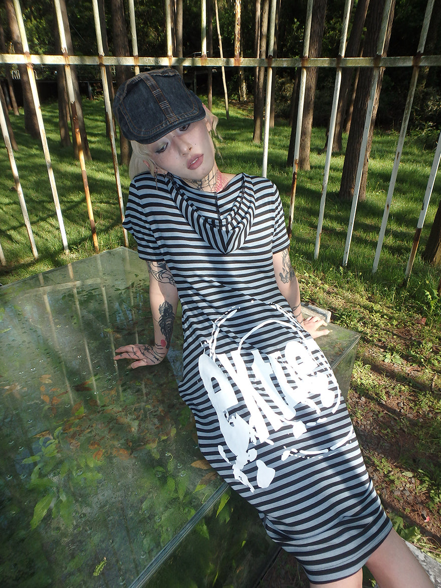 "extreme" striped structure multi-style irregular shaped dress