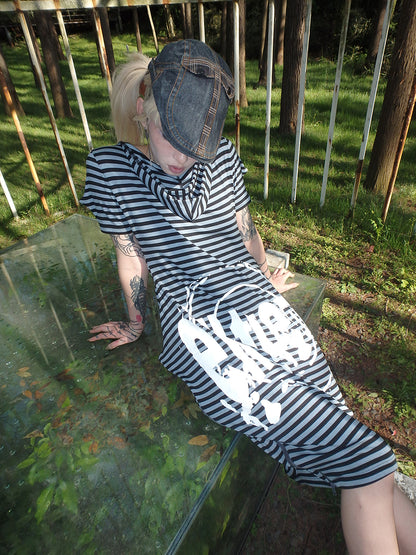 "extreme" striped structure multi-style irregular shaped dress