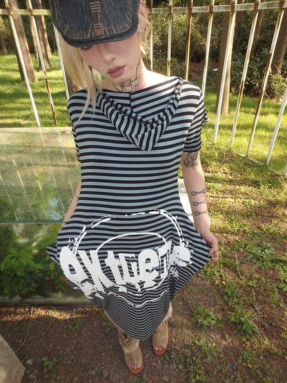 "extreme" striped structure multi-style irregular shaped dress