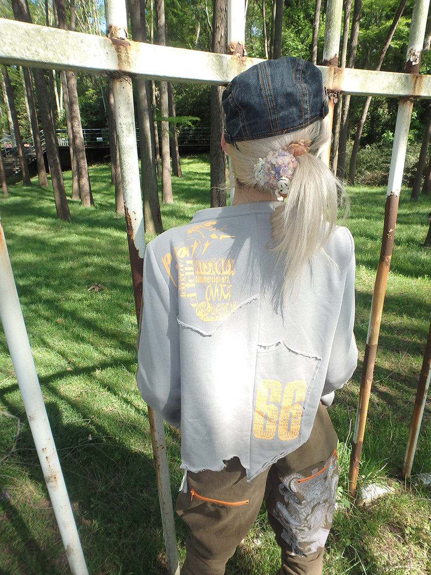 Casual color-blocking Irregular short jacket