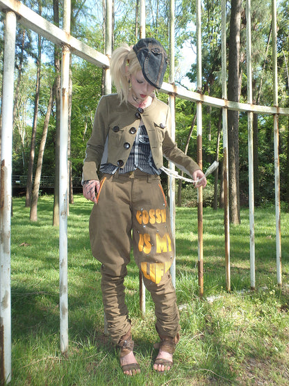 Casual color-blocking Irregular short jacket