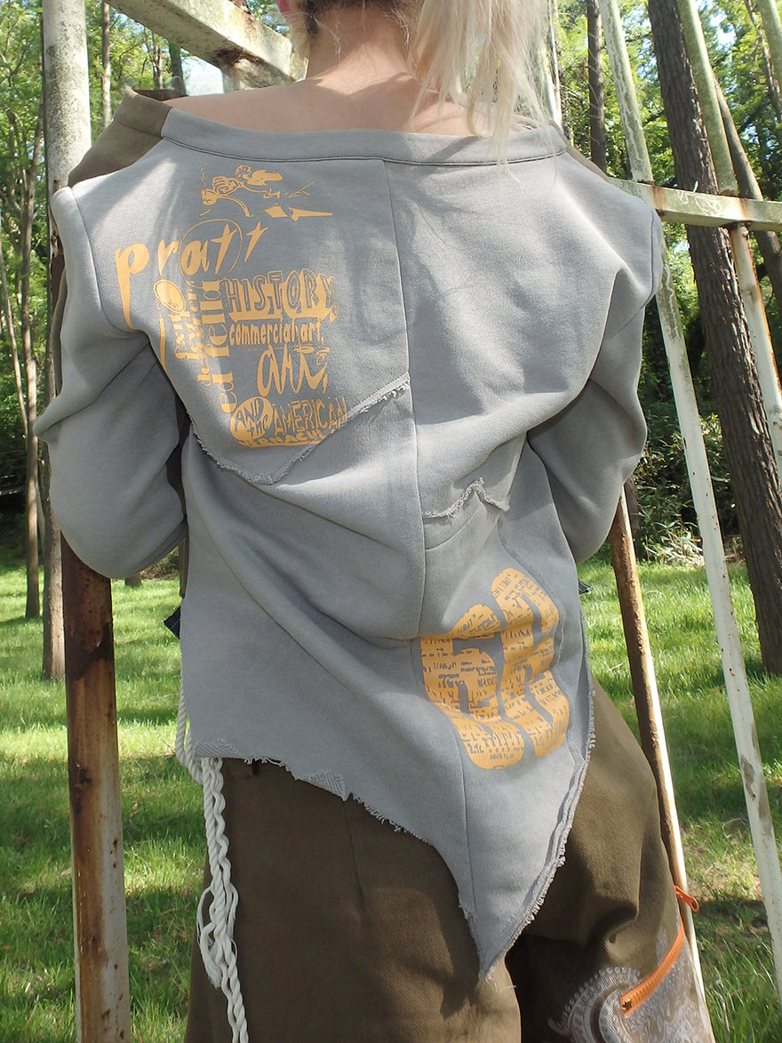 Casual color-blocking Irregular short jacket