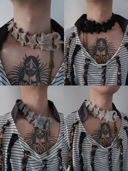 "Symbiotic Skeleton" 3D modeling skeleton handcrafted multi-purpose necklace