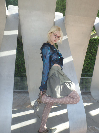 “Bubble Economy” asymmetrical imperfection versatile shaped short skirt