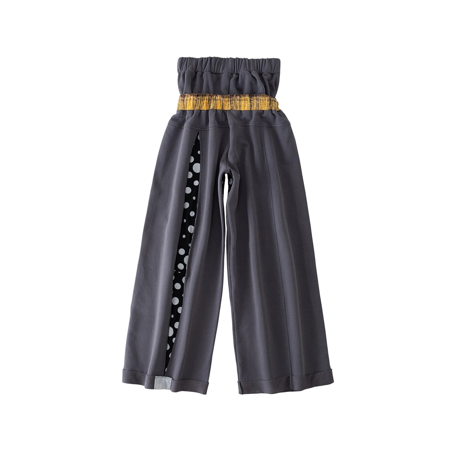 "NO FAITH" patchwork low waist loose pants