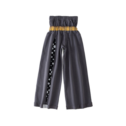 "NO FAITH" patchwork low waist loose pants