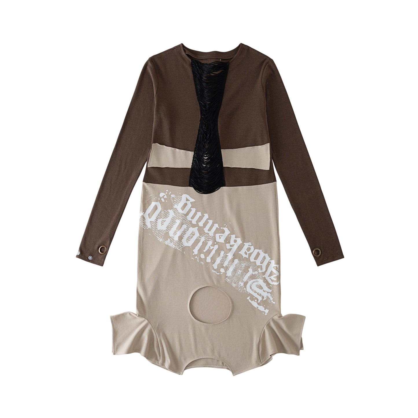 WrongSolution x Laylah collab printing restricted deformed dress