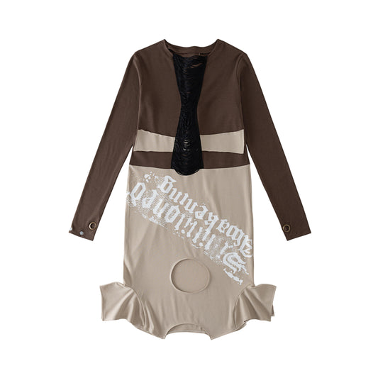 WrongSolution x Laylah collab printing restricted deformed dress