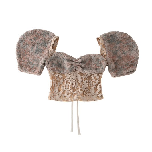 "Drama Like an Empty Court" Patchwork corset top