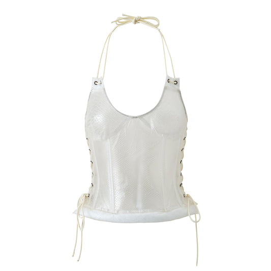 "Transparent Discarded Bones" Snake Pattern TPU corset