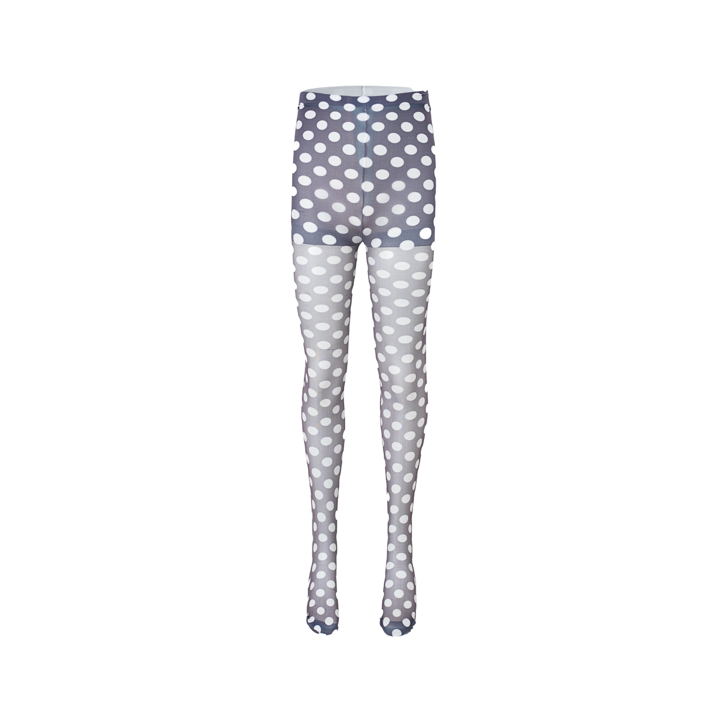 “Polka Dot Dimension” original light gray hand-drawn polka dot print 10D ultra-thin stockings