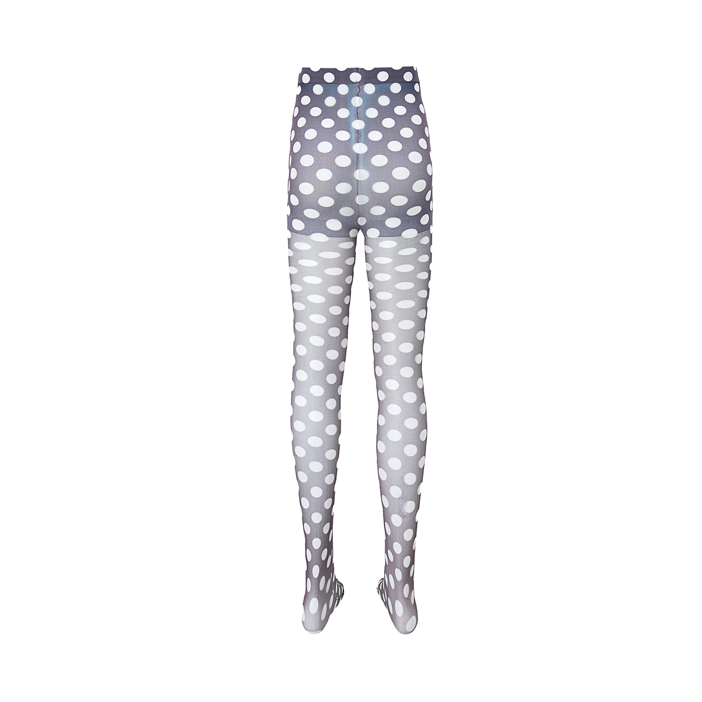 “Polka Dot Dimension” original light gray hand-drawn polka dot print 10D ultra-thin stockings