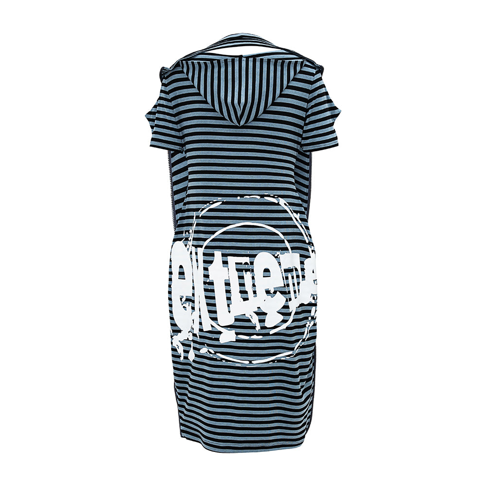 "extreme" striped structure multi-style irregular shaped dress